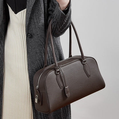 Leather Niche Shoulder Bag With A Long Handle