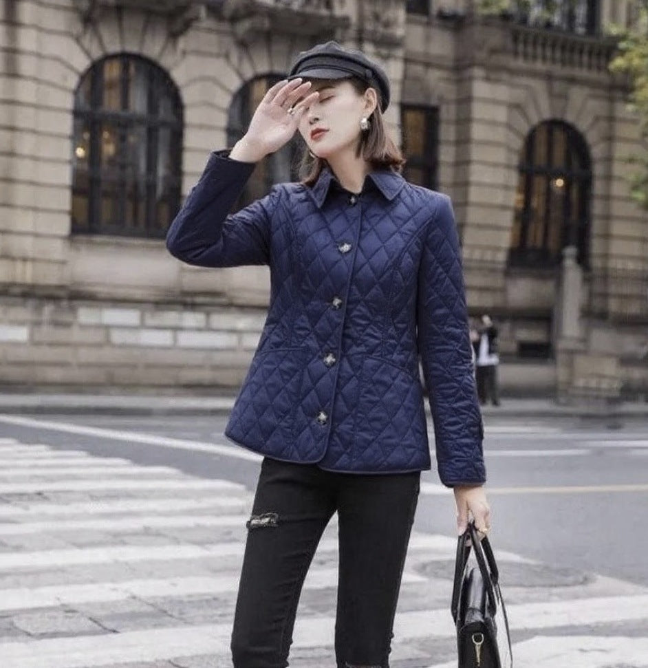Women's Slim-Fit Diamond-Quilted Cotton Padded Jacket