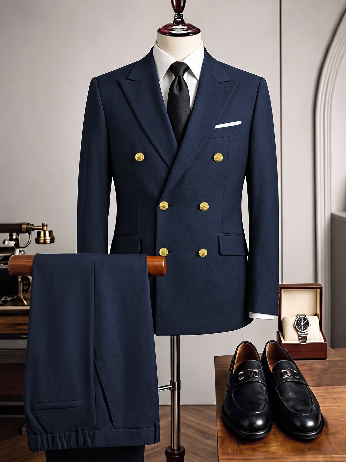 Mens Flat-lapel Suit Set