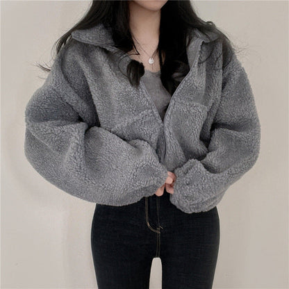 Women's Thermal Faux Fur Zip Cardigan