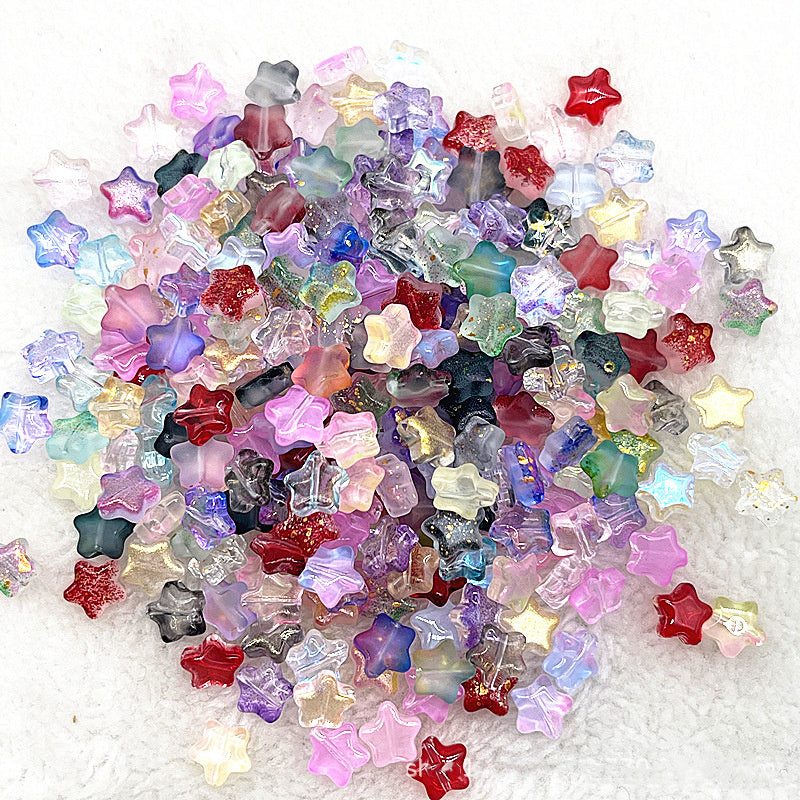 8mm Gold Pentagram Glaze Beads