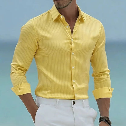 New Cross-border Mens Long-sleeve Striped Shirt