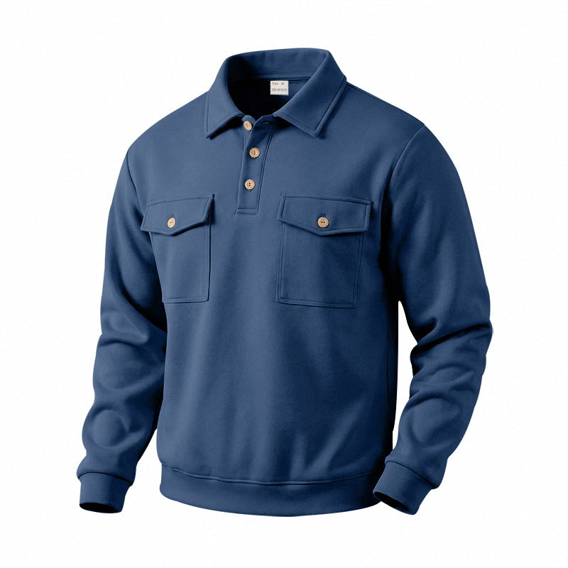 Mens Outdoor Casual Commuter Retro Long-Sleeve Sweatshirt