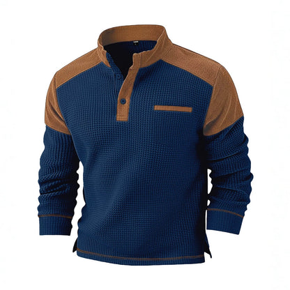 Mens Casual Corduroy Hoodie With A Stand-up Collar And Long Sleeves