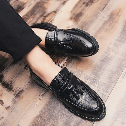 Casual And Stylish Men's Business Formal Shoes With Retro British Style And Tassel Leather Shoes