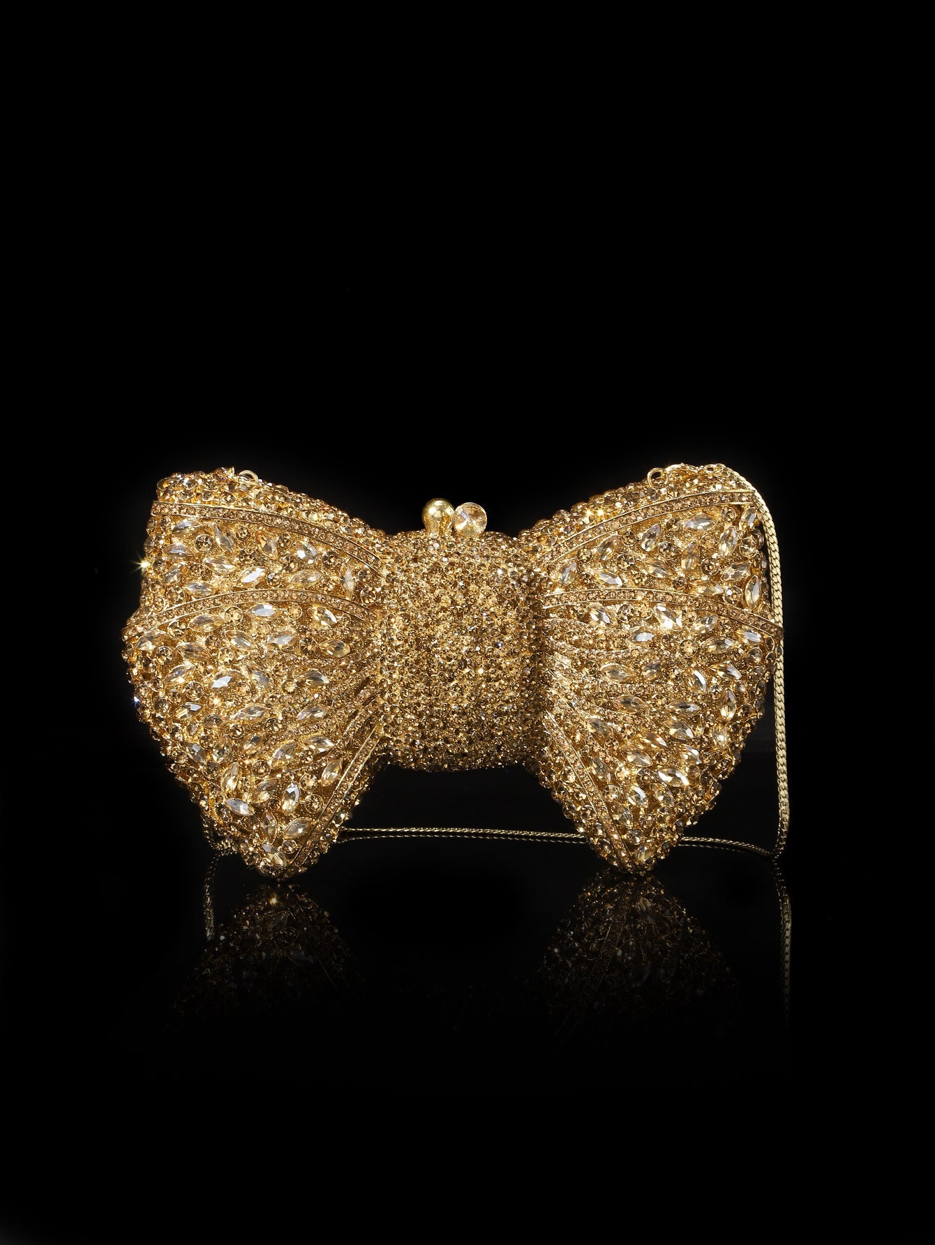 High-end Luxurious Heavy-Embroidered Shiny Champagne Bottle Rhinestone Evening Bag