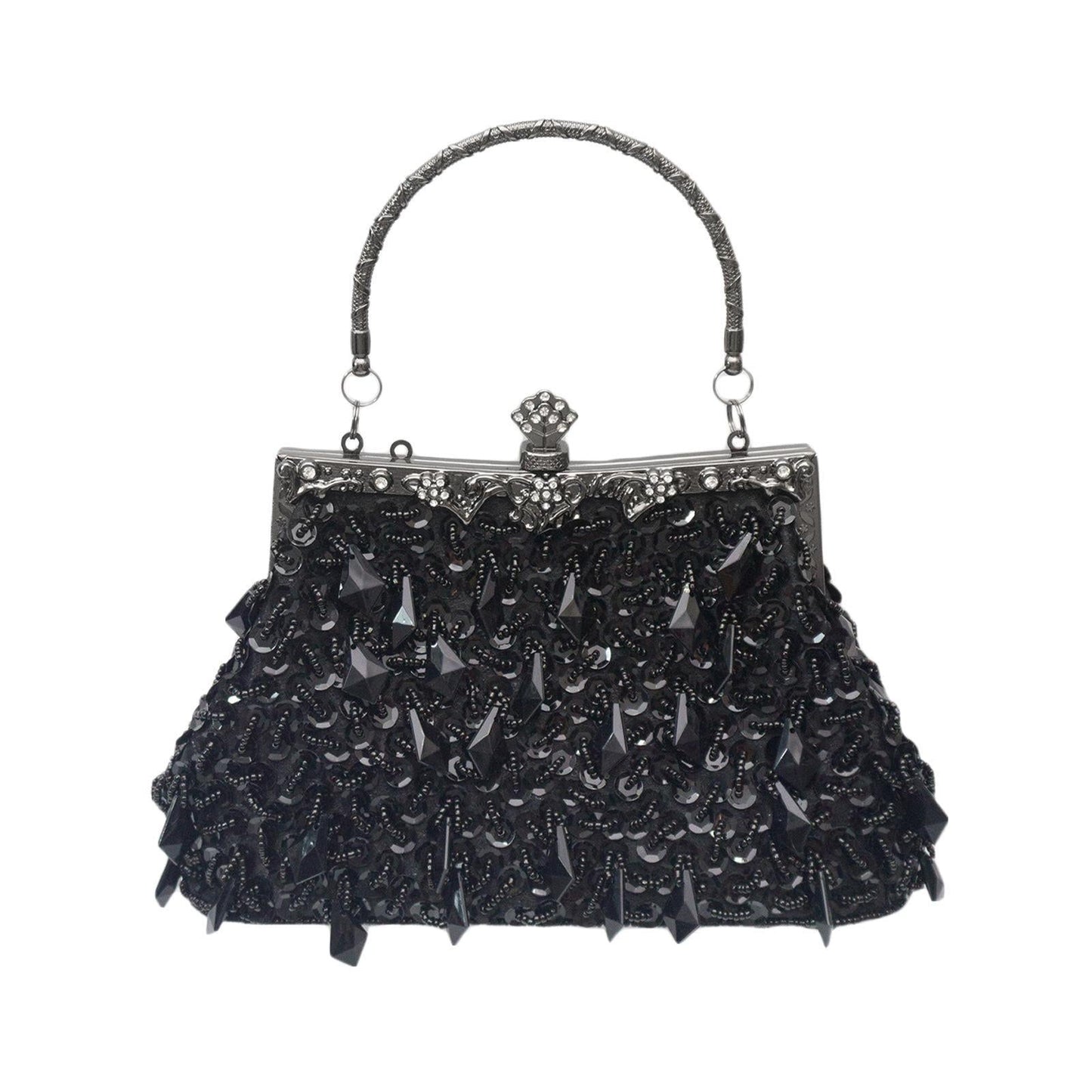 Acrylic Tassel-beaded Handbag With A Coin Purse Closure
