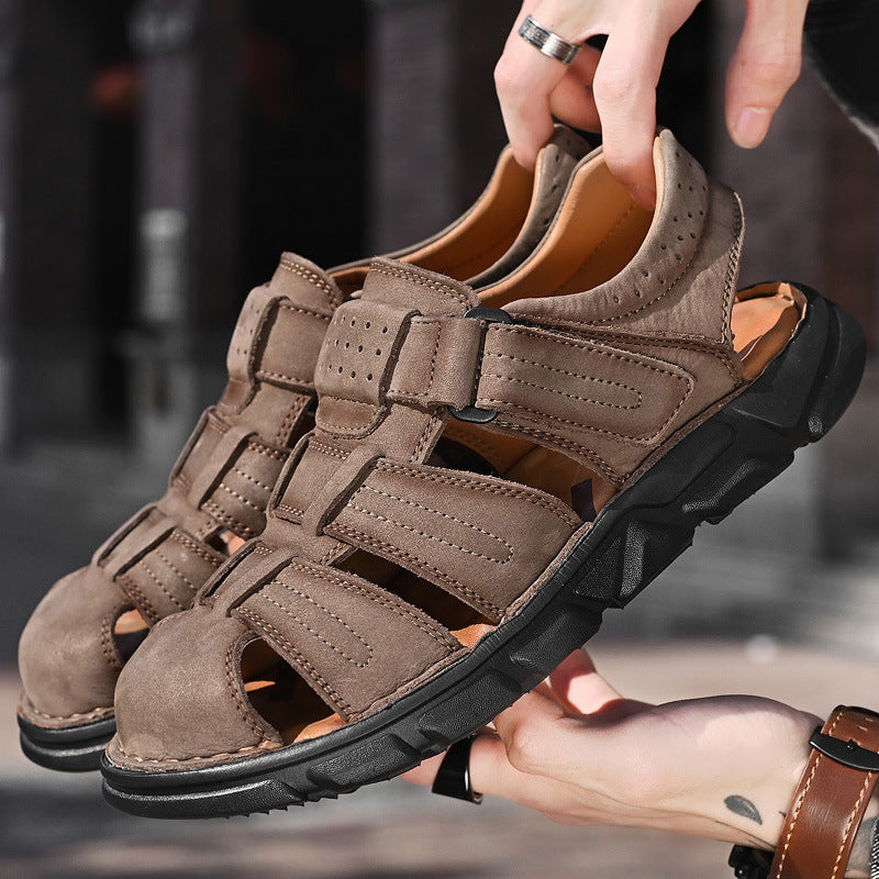 Mens Closed-toe Sandals Outdoor Hiking Shoes With Durable Soft Soles For The Beach
