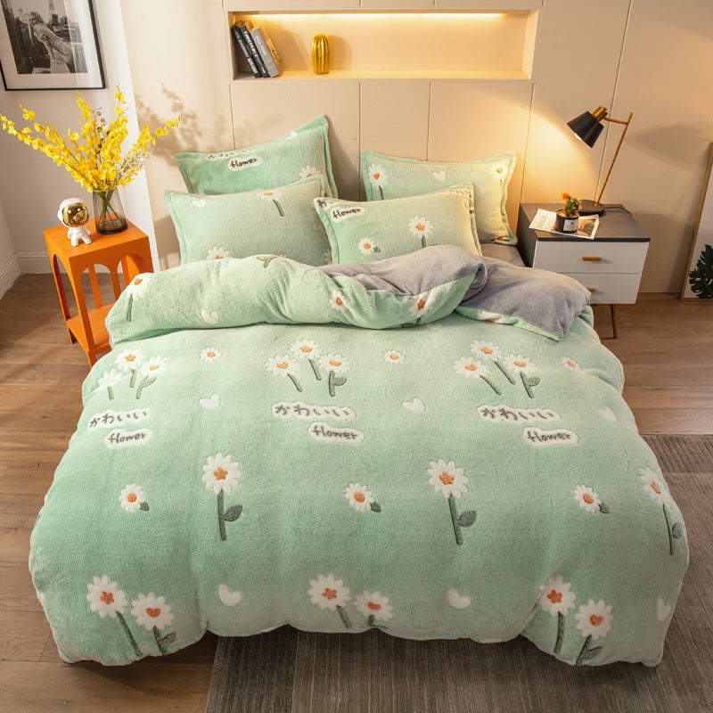 Four-piece Velvet Bedding Set Warm Milk Velvet