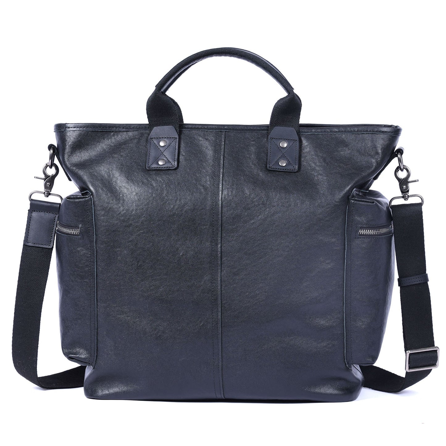 Mens Large-Capacity Shoulder And Crossbody Bag Made From Full-Grain Leather