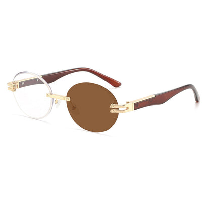 Fashionable Oval Frameless Y2K Sunglasses