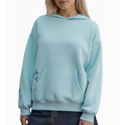 Womens Fleece-lined Hooded Long-sleeve Sweatshirt For Fall And Winter