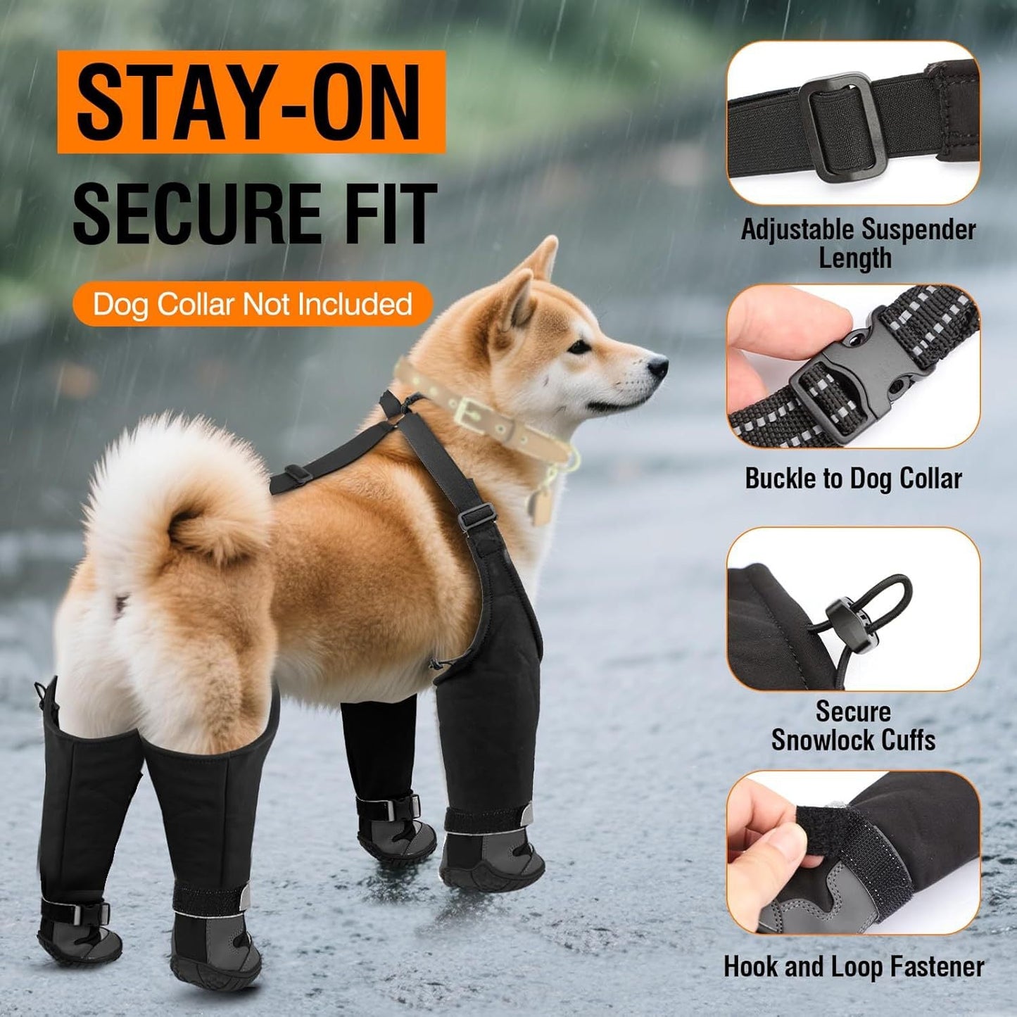 Pet Dog Shoes Outdoor Windproof Warm And Cold-resistant Dog Footwear