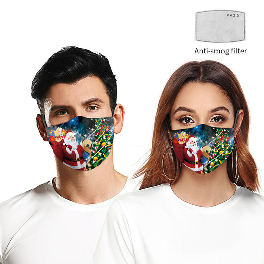 Santa Claus Digital Printing Double Layer Dustproof Mask