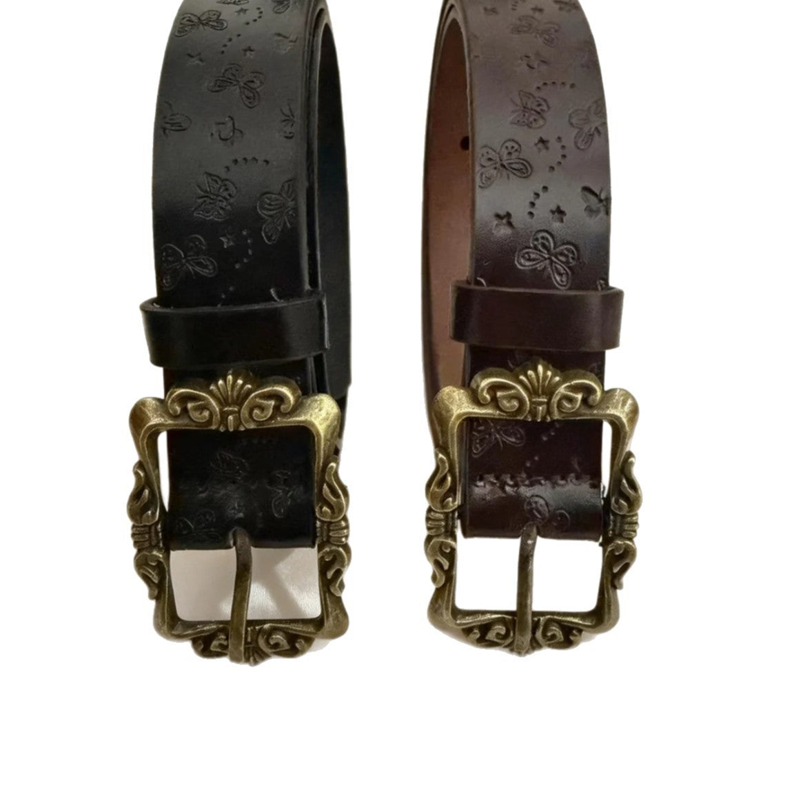 New Vintage Embossed Belt Womens Fashion Accessory