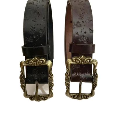 New Vintage Embossed Belt Womens Fashion Accessory