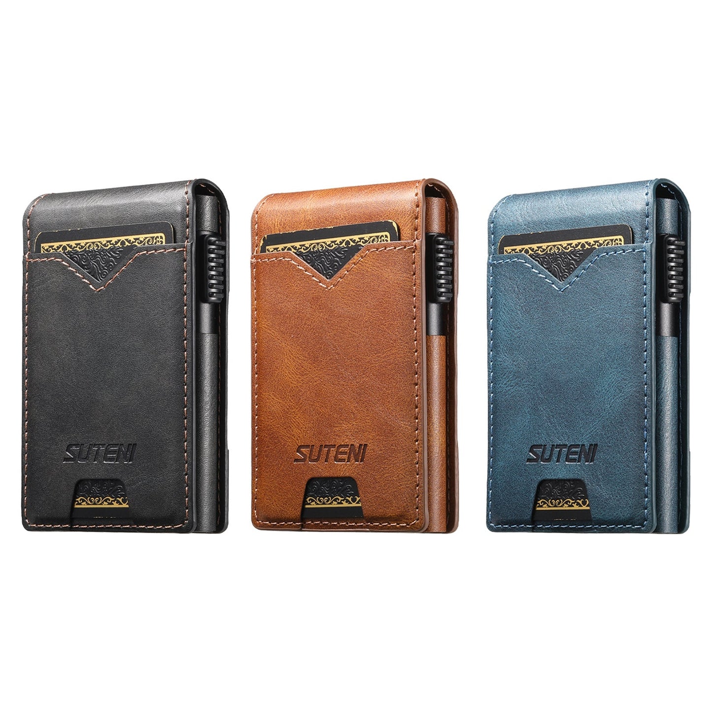 Oil-wax Grain Glossy Full-wrap Leather Card Holder