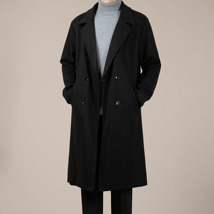 Autumn And Winter Trench Men's Mid-length Woolen Korean Coat