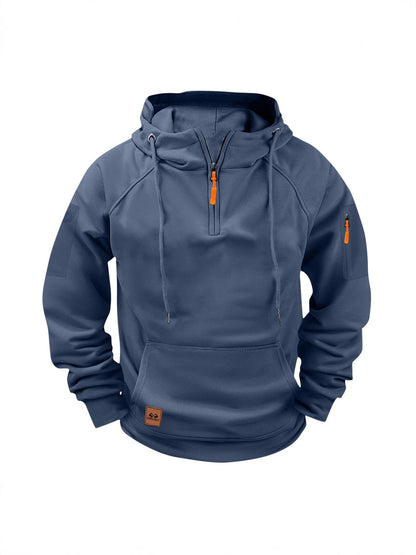 2026 New Cross-Border Spring And Autumn Men's Sweatshirt Hoodie Zipper Multi-Pocket Pullover Sports Casual Sweatshirt