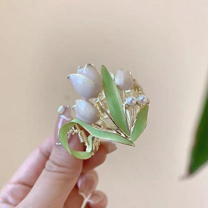 Tulips High Ponytail Hair Claws Women's Headband