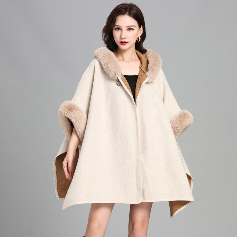 Mid-length Fur Coat Womens Knitted Cardigan