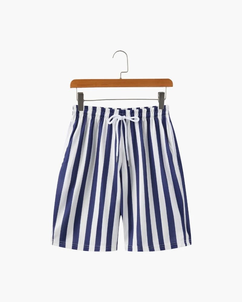 Casual Mens Wide-leg Printed Pinhole Shorts