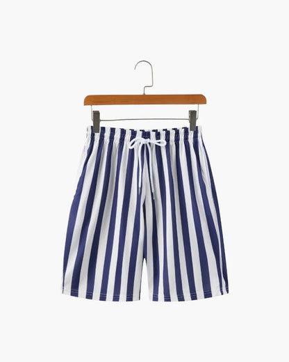 Casual Mens Wide-leg Printed Pinhole Shorts
