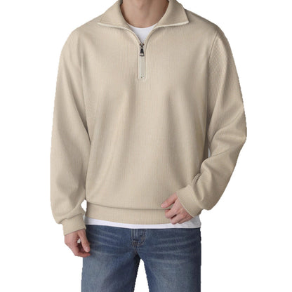 Mens Loose-fit Zip-up Long-sleeve Jacket