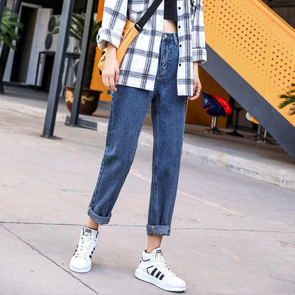Womens Slim-fit Relaxed-fit Denim Harem Pants
