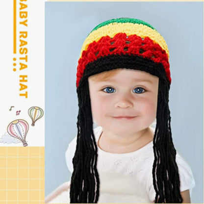 Jamaica Reggae Children Rainbow Woolen Cap