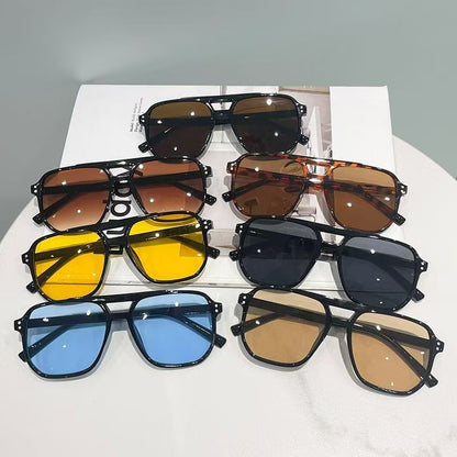 Square Double-bridge Fashionable Sunglasses