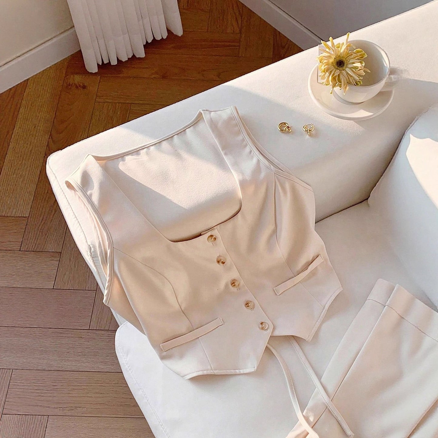 Fashionable Casual Suit Sleeveless Top Vest