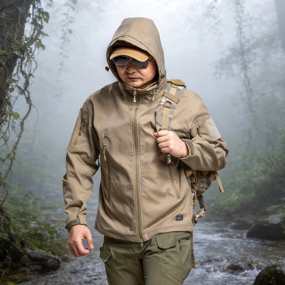 Mens Camouflage Shark-Skin Breathable Jacket