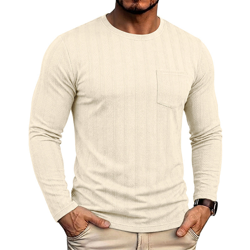 Mens Long-sleeve Crew-neck Jacquard Knit Sweater