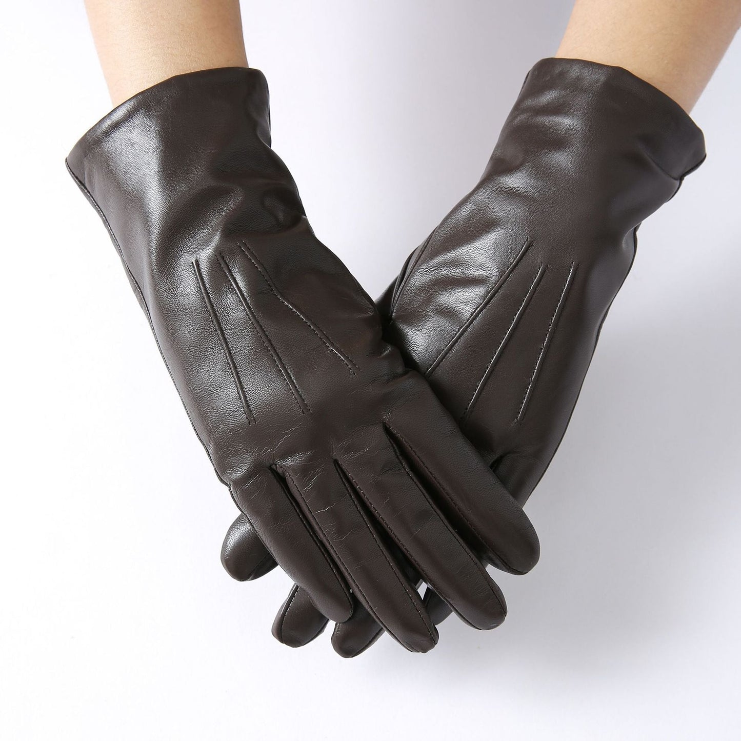 Wool-Lined Goat Leather Driving Gloves