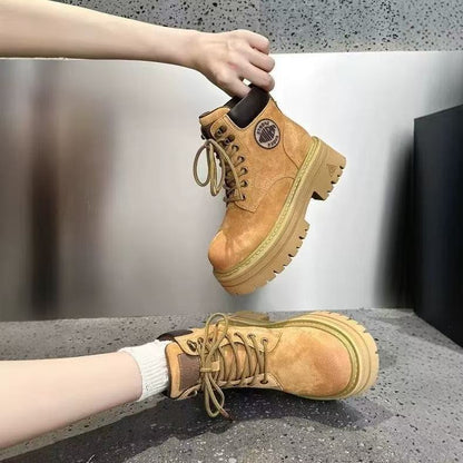 Height Increasing Retro Style Temperament Wild Fashion Small Martin Boots