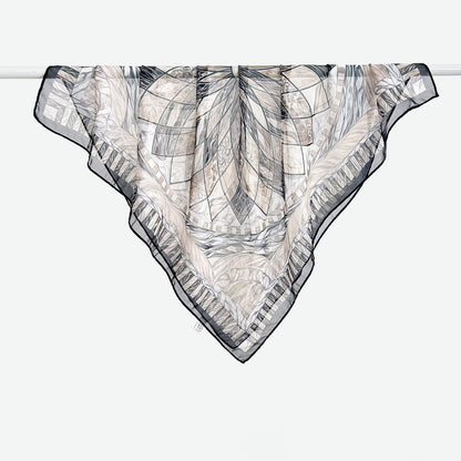 Versatile Printed Thin Square Scarf