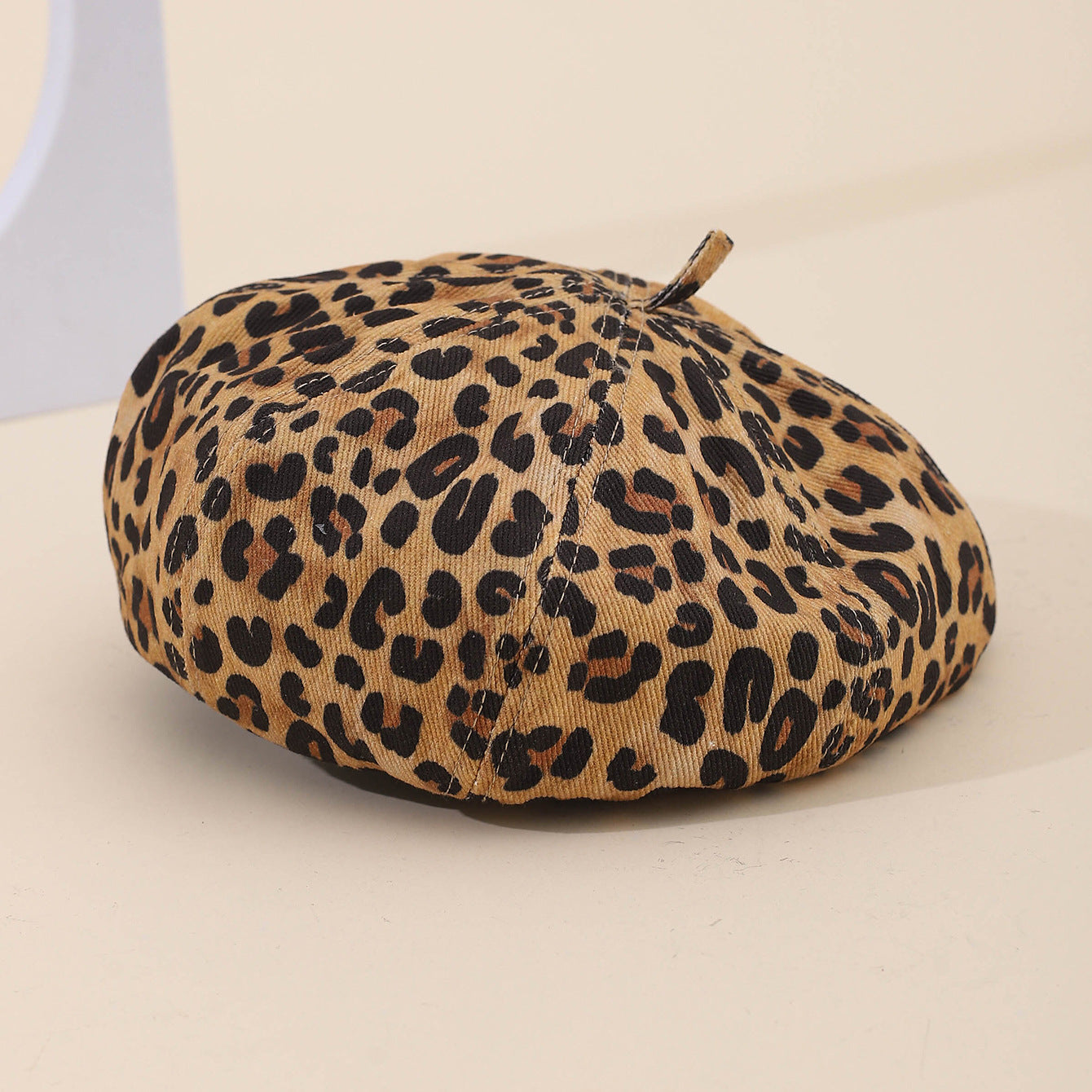 American Retro Leopard Print Fedora Hat For Autumn And Winter, Fashionable And Retro Painter's Hat, Casual Trend, Without Brim