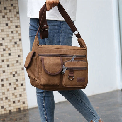 Simple Canvas Bag Large-capacity Crossbody Shoulder Bag