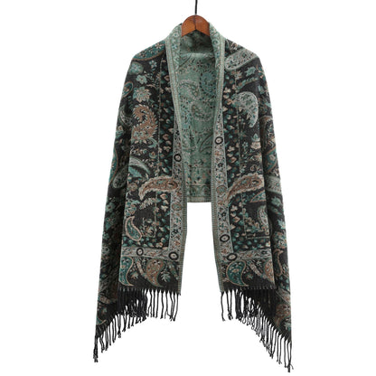 Ethnic-style Outerwear Ankeila Red Faux-cashmere Air-conditioner Shawl Scarf