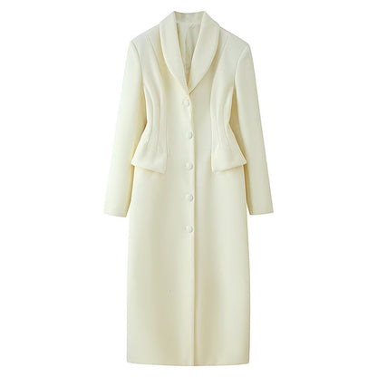 Fashionable Lapel Buttoned Flap Pocket Coat