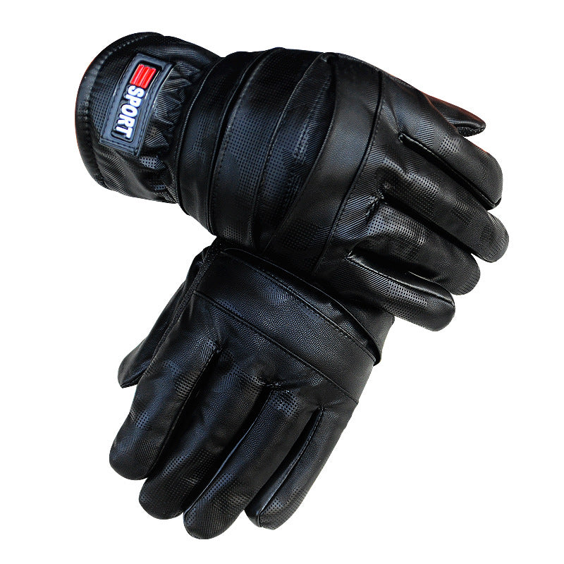 Womens Winter Fashionable Leather Touchscreen Gloves With A Wide U-Shape Cuff