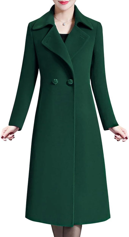 Winter Double-breasted Lapel Long Coat