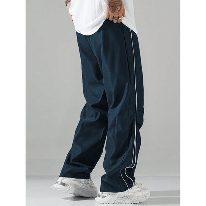 Mens Loose-Fit Straight-Leg Sports Casual Pants