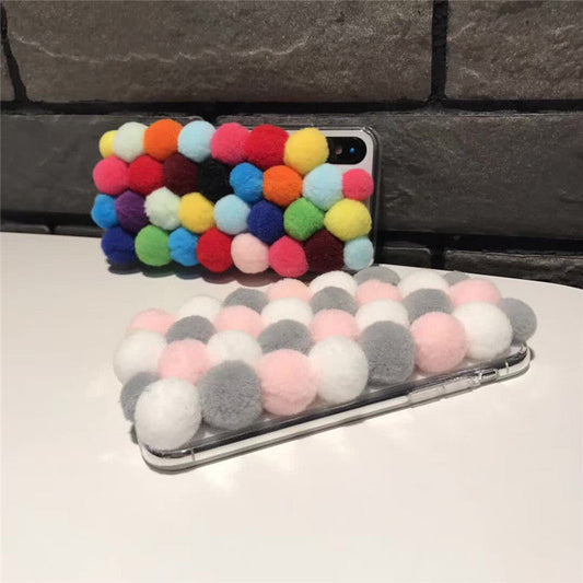 Compatible with Apple, Compatible with Apple , New iPhoneX wave point iPhone78/8 plus wool ball protection sleeve 6/6plus female tide warm
