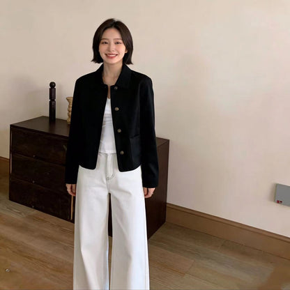 Japanese-style Minimalist Short Elegant Coat For Women
