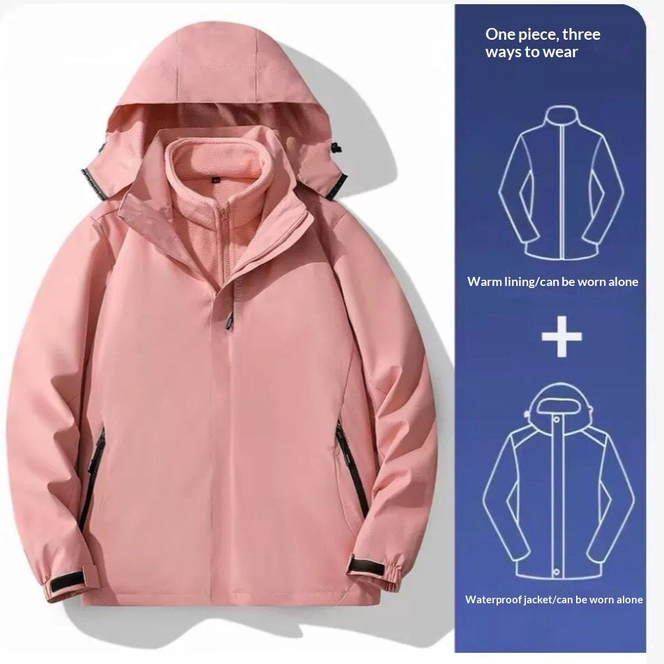 Womens AutumnWinter 3-in-1 Outdoor Hardshell Jacket