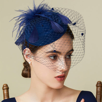 Hairband Decoration European And American Ladies Top Hat Horse Racing Feather Hair Accessories