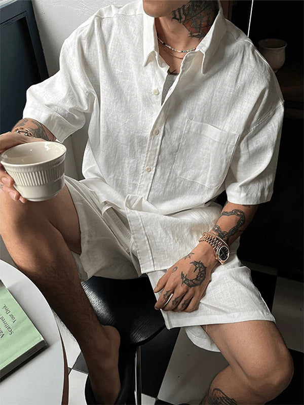 Old-money-style Linen Casual Suit For Men Summer Lightweight