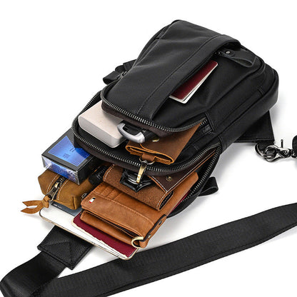 Leather Fashionable Large-Capacity Mens Crossbody Bag